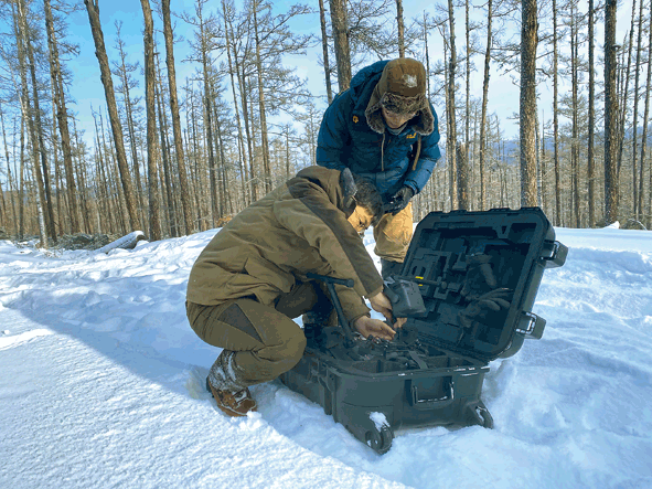 大興安嶺熱成像無人機捕捉到鹿科動物影像(圖1) 大興安嶺熱成像無人機捕捉到鹿科動物影像(圖1)